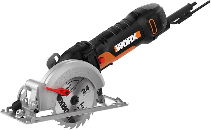 51uSAKc6ilL._AC_SX679_.jpg WORX Electric Compact Circular Saw, 4.5 Amp 4-1/2-Inch, WX439L - Image 1