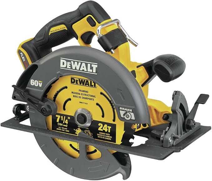 611z7Q1alhL._AC_SX679_.jpg DEWALT FLEXVOLT 60V MAX* Circular Saw with Brake, 7-1/4-Inch, Tool Only (DCS578B) - Image 1