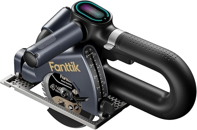 61PqRSETyNL._AC_SX679_.jpg Fanttik O11 Apex 4-1/2 inch Mini Cordless Circular Saw, 4700RPM Brushless - Image 1
