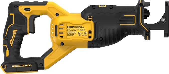 61rFezS43L._AC_SX679_.jpg DEWALT 20V MAX* Reciprocating Saw, Cordless, 2-Finger Variable Trigger, Keyless Blade Clamp, Tool Only (DCS382B) - Image 1