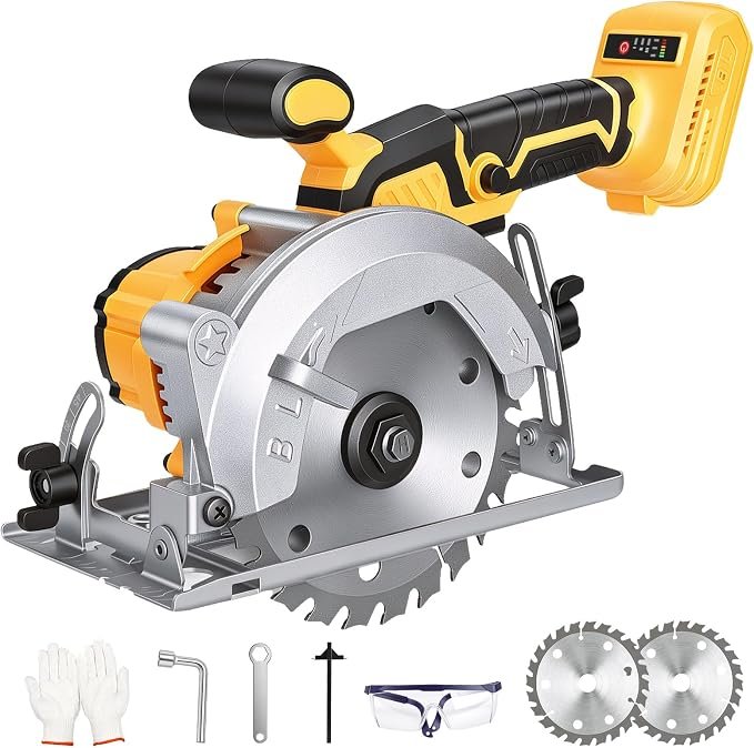714wX-RvTsL._AC_SX679_.jpg 5.5-Inch Cordless Circular Saw Compatible with DeWalt 20V Battery - Image 1