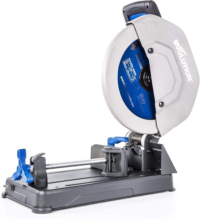 71ZnQ9aIHYL._AC_SX679_.jpg Evolution S355CPSL – Heavy Duty 14 Inch Metal Cutting Chop Saw W/ 14 Inch Carbide-Tipped Blade | Dry Cut | Miter 45° | Chop Saw For Cutting Metal – Accurate. Powerful. Reliable - Image 1