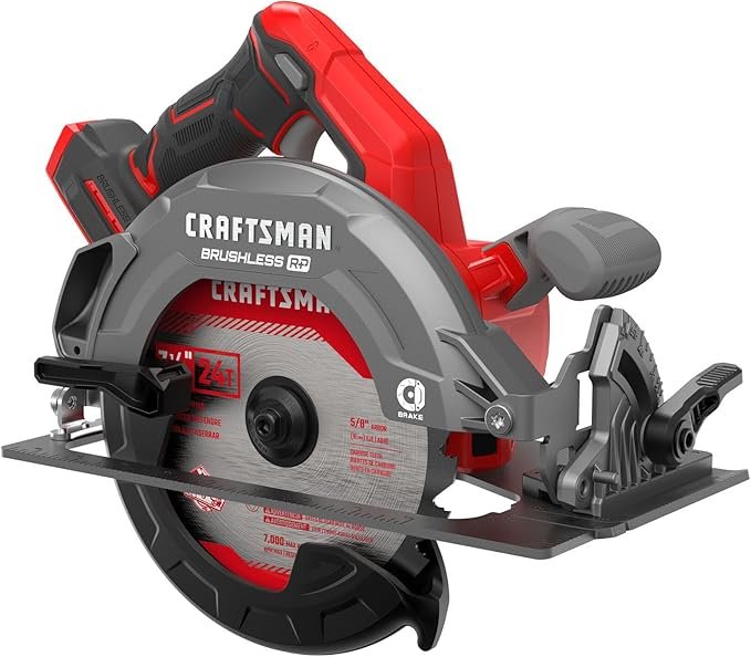 71dNlDO9RSL._AC_SX679_.jpg CRAFTSMAN V20 RP Cordless Circular Saw, 7-1/4 inch, Bare Tool Only (CMCS551B) - Image 1